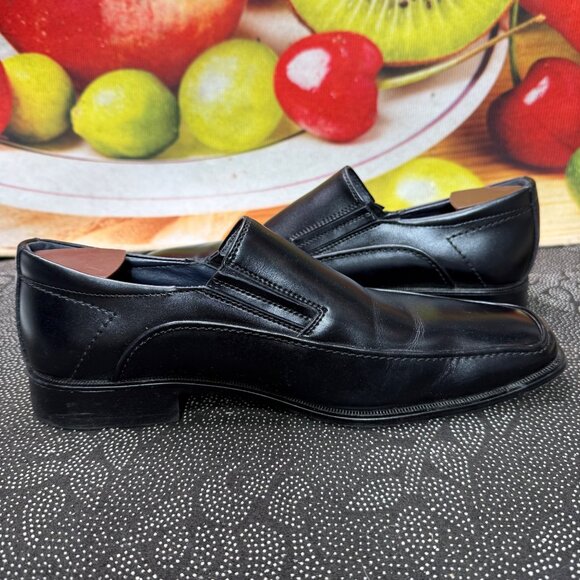 Joseph Abboud Mens Black Leather Loafers Size 9.5 - Picture 4 of 9